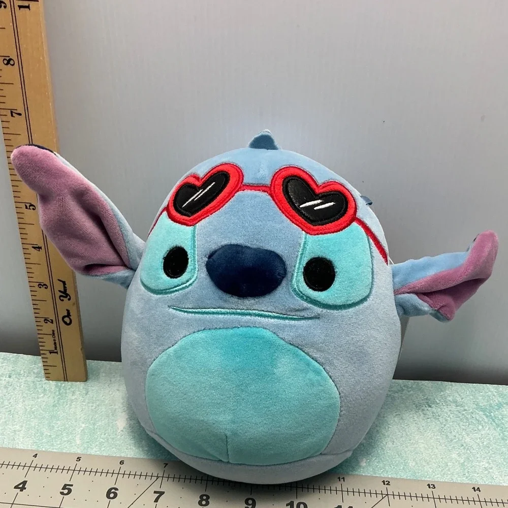 Squishmallows Disney Stitch Plush‎ Toy Heart Sunglasses 7 Inch New With Tags
